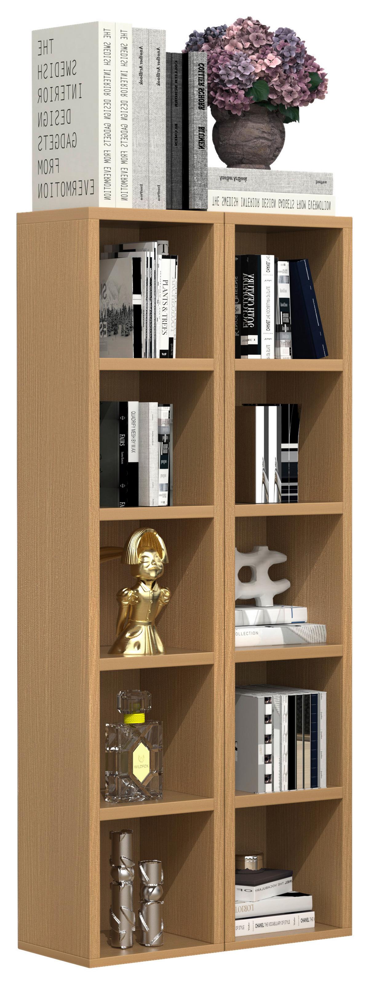 CD-Regal Megosa Buchenfarben Dekor - Buchefarben, Design, Holzwerkstoff (40/94/17cm) - MID.YOU