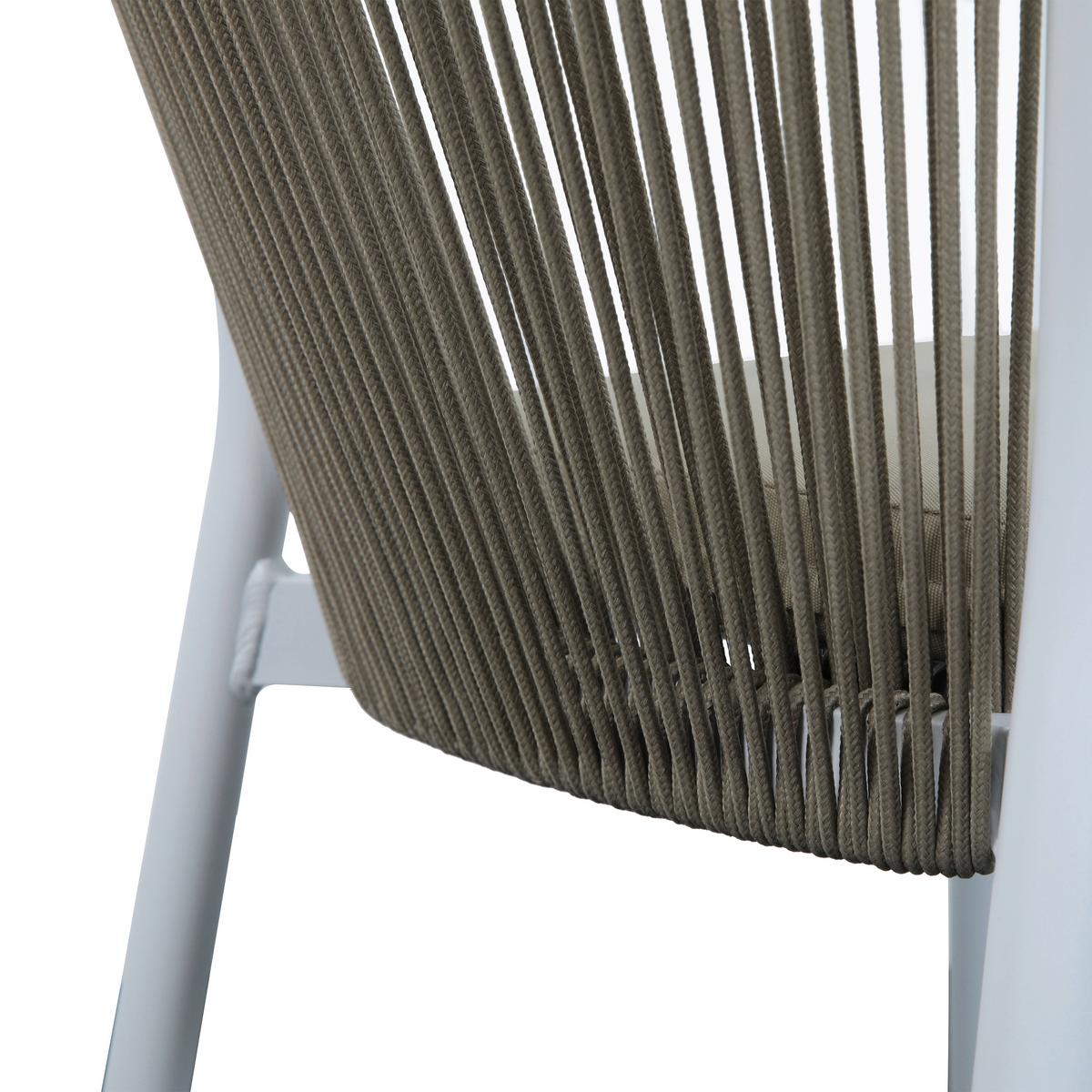 Gartenset Suvi 5tlg - Weiß/Teakfarben, MODERN, Metall (160/90/74cm) - Ambia Garden