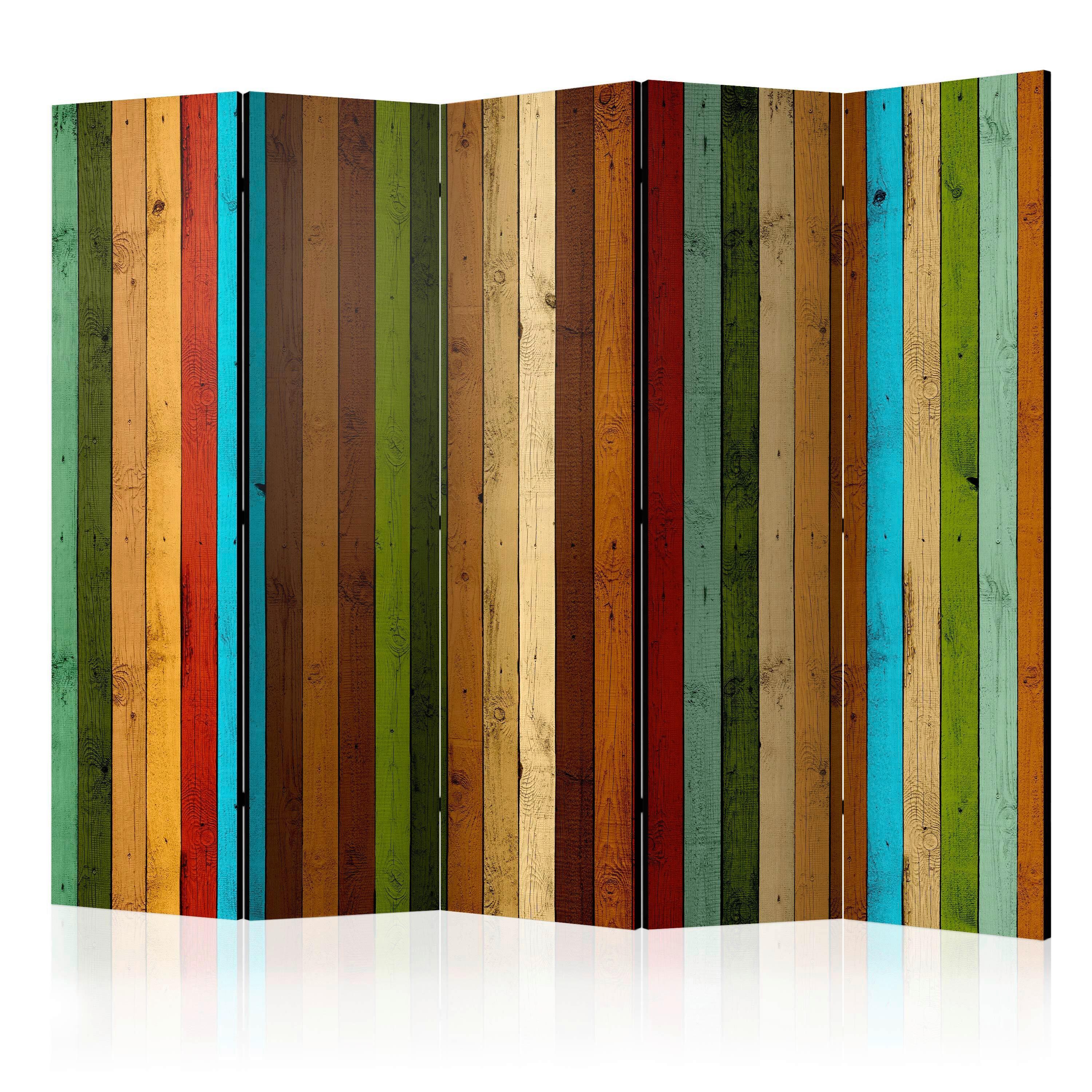 Paravent Multicolor B: 225 cm - Multicolor, Basics, Holz/Kunststoff (225/172/3cm) - artgeist