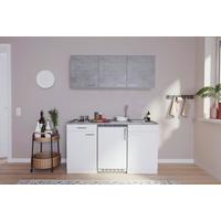 Miniküche mit Kühlschrank und Kochfeld B: 150 cm Grau/Weiß - Weiß/Grau, KONVENTIONELL, Holzwerkstoff (150cm) - Respekta