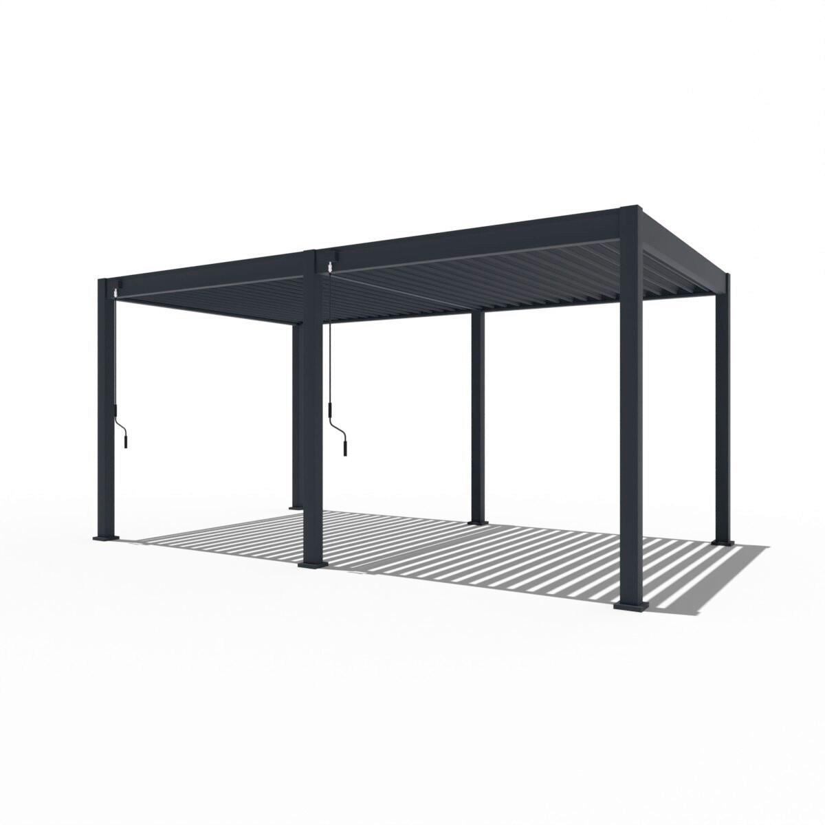 Pergoline 3x5,3 m wetterbeständig, anthrazit - Graphitfarben, Basics, Metall (300/255/530cm) - Gardenson