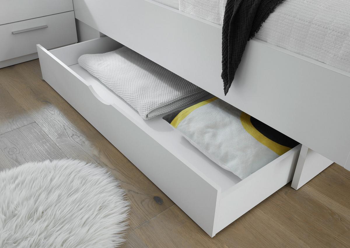 Bettschubkasten Sizilia B: 137 Cm Weiß Mit Rollen - Weiß, MODERN, Holzwerkstoff/Kunststoff (137/19,1/61,5cm)