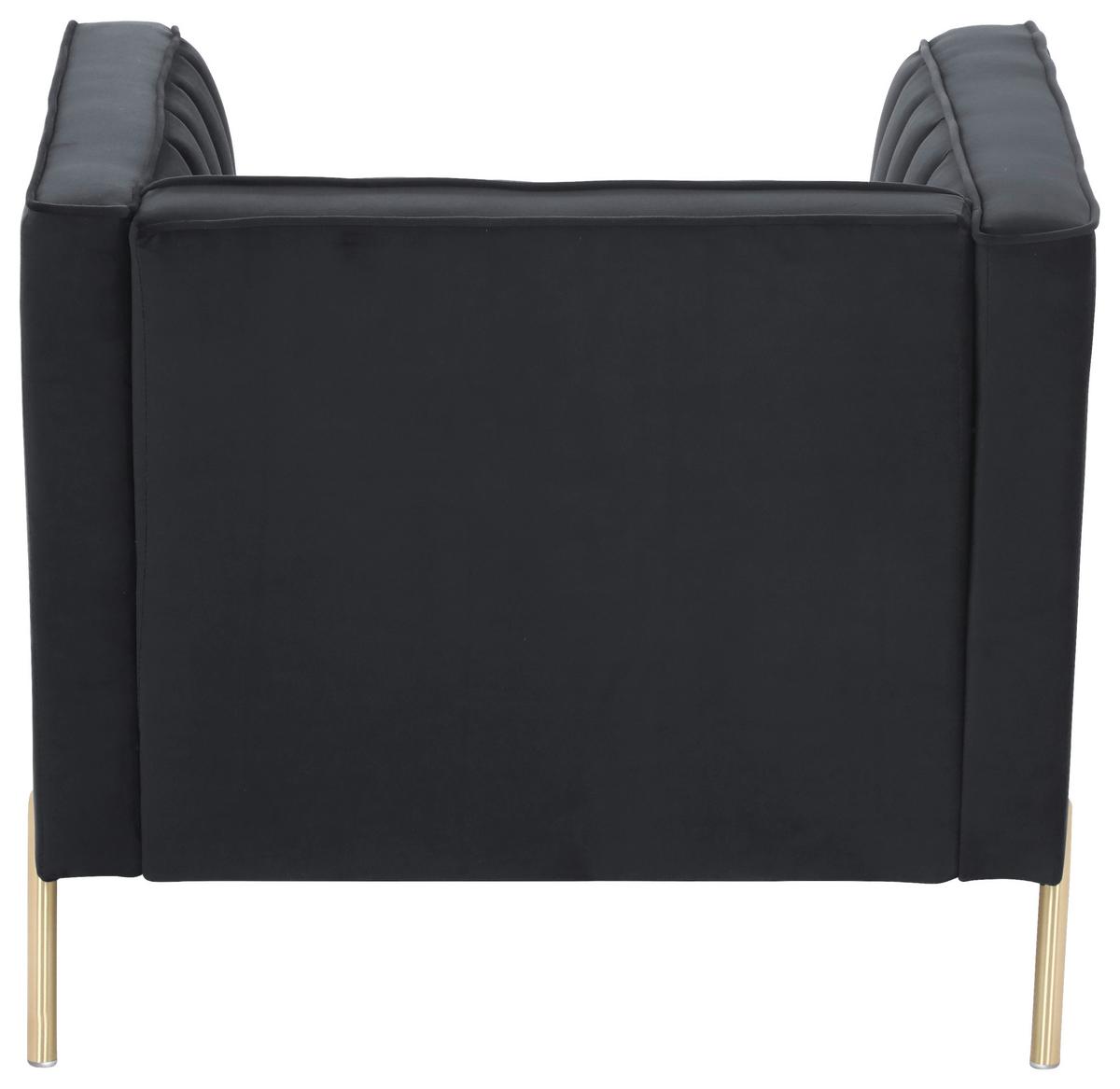 Sessel Sono - Goldfarben/Schwarz, Design, Textil (101/75/85cm) - Livetastic