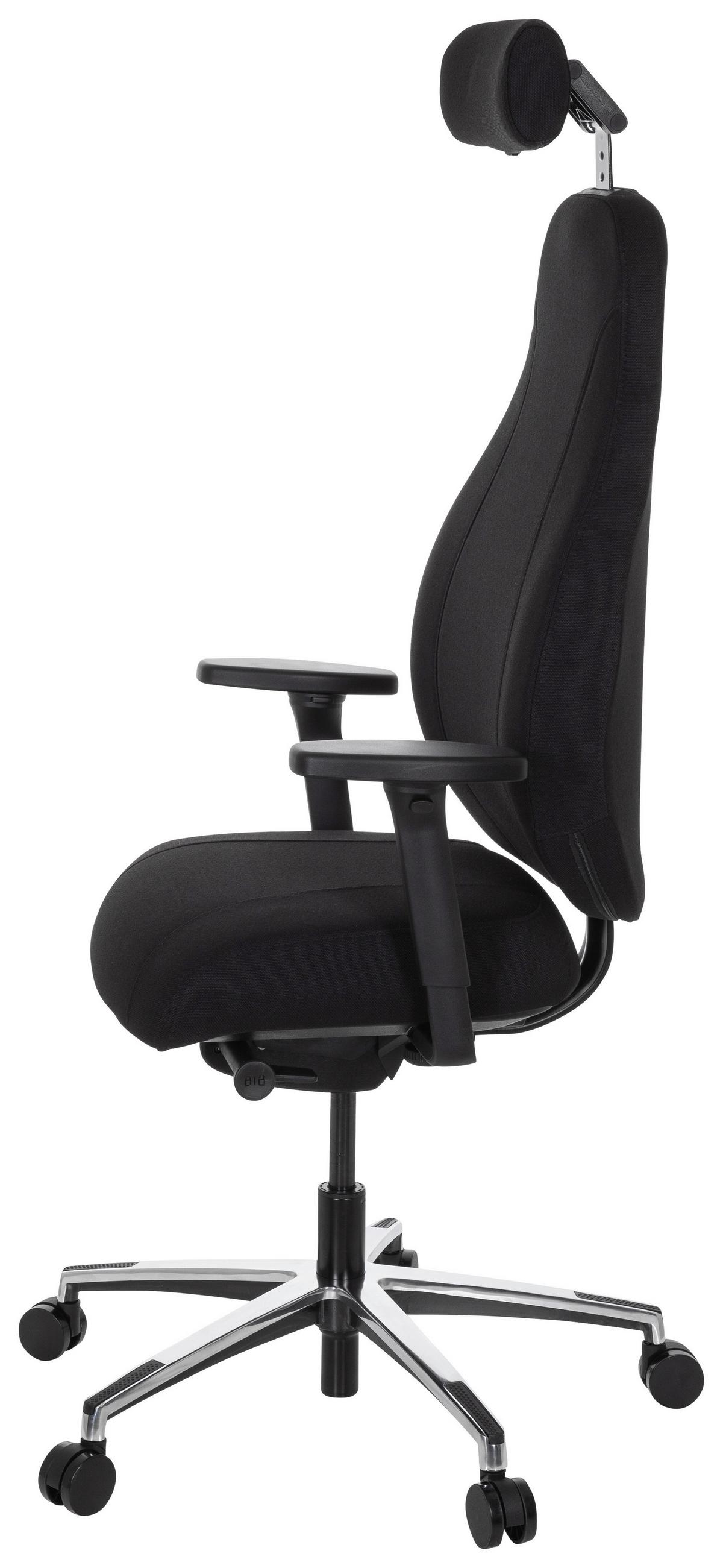 Drehstuhl Resistio Armstützen Schwarz Bis 150kg - Schwarz, MODERN, Kunststoff/Textil (71/140/62cm) - MID.YOU