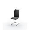 Schwingstuhl Arco 2 Leder Schwarz B: 43 cm - Edelstahlfarben/Schwarz, KONVENTIONELL, Leder/Metall (43/102/52cm)