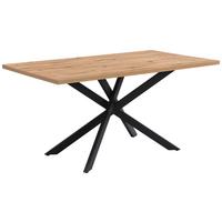 Esstisch Ebbo 150x90 cm Wildeiche Dekor - Wildeiche/Schwarz, LIFESTYLE, Holzwerkstoff/Metall (150/75/90cm)