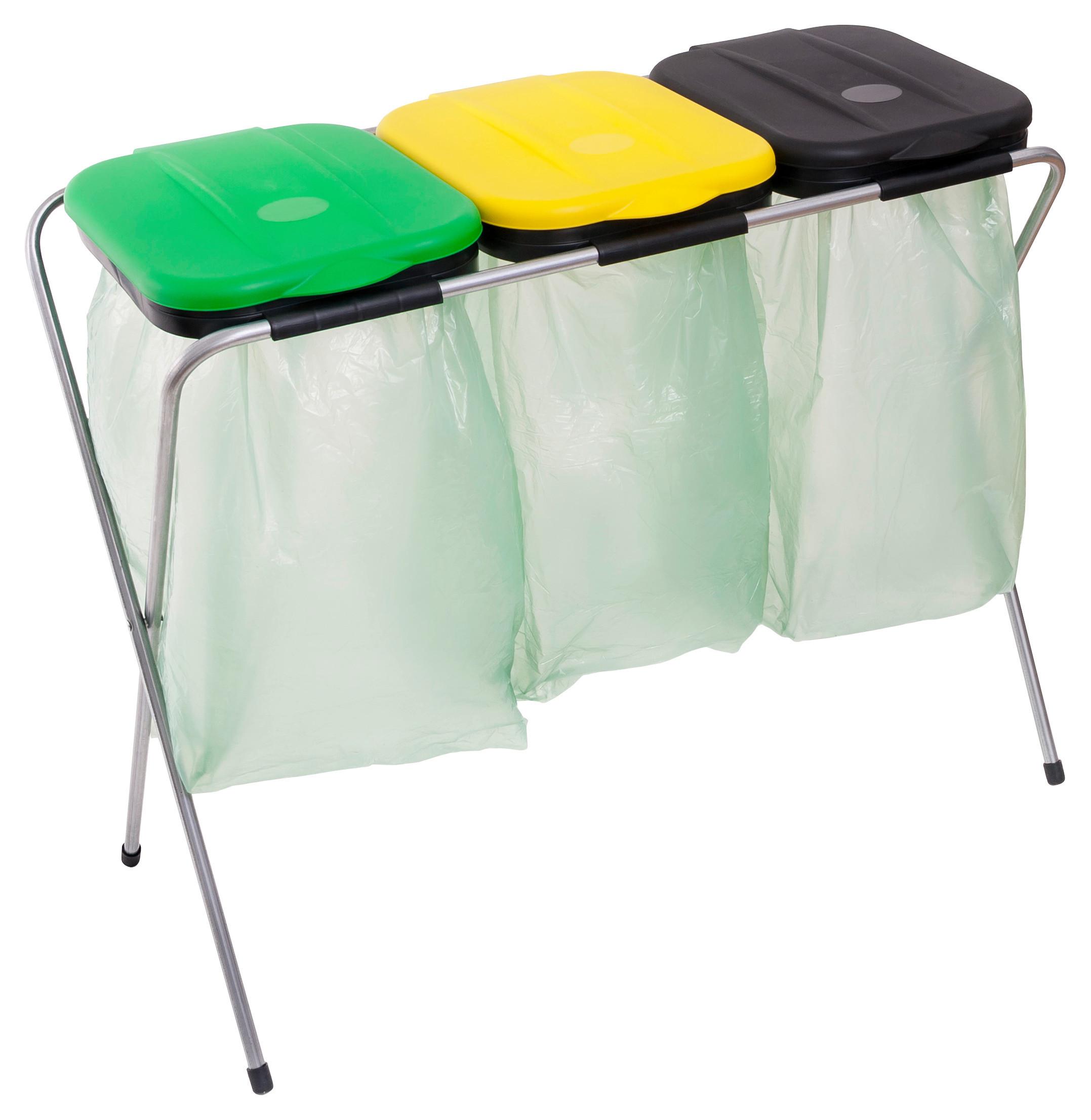 Müllsackständer Easy Fix 3 ca. 96/42/78cm - Gelb/Schwarz, Kunststoff/Metall (96/42/78cm)