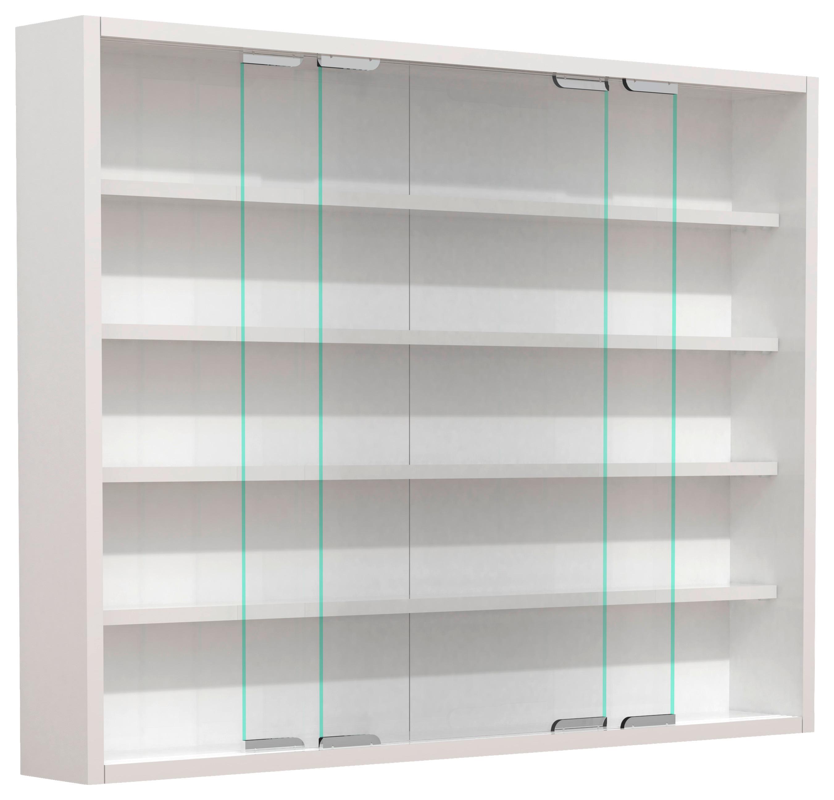 Hängevitrine Agisa L B: 77 Cm Weiß - Weiß, MODERN, Glas/Holzwerkstoff (77/60/10cm) - MID.YOU