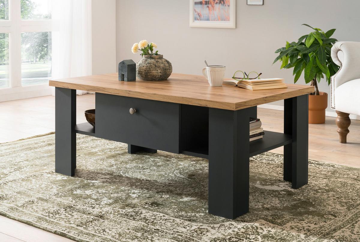 Couchtisch Catania Anthrazit/Eiche Wotan B:110 cm - Anthrazit/Eiche Wotan, Design, Holzwerkstoff (110/45/70cm) - MID.YOU