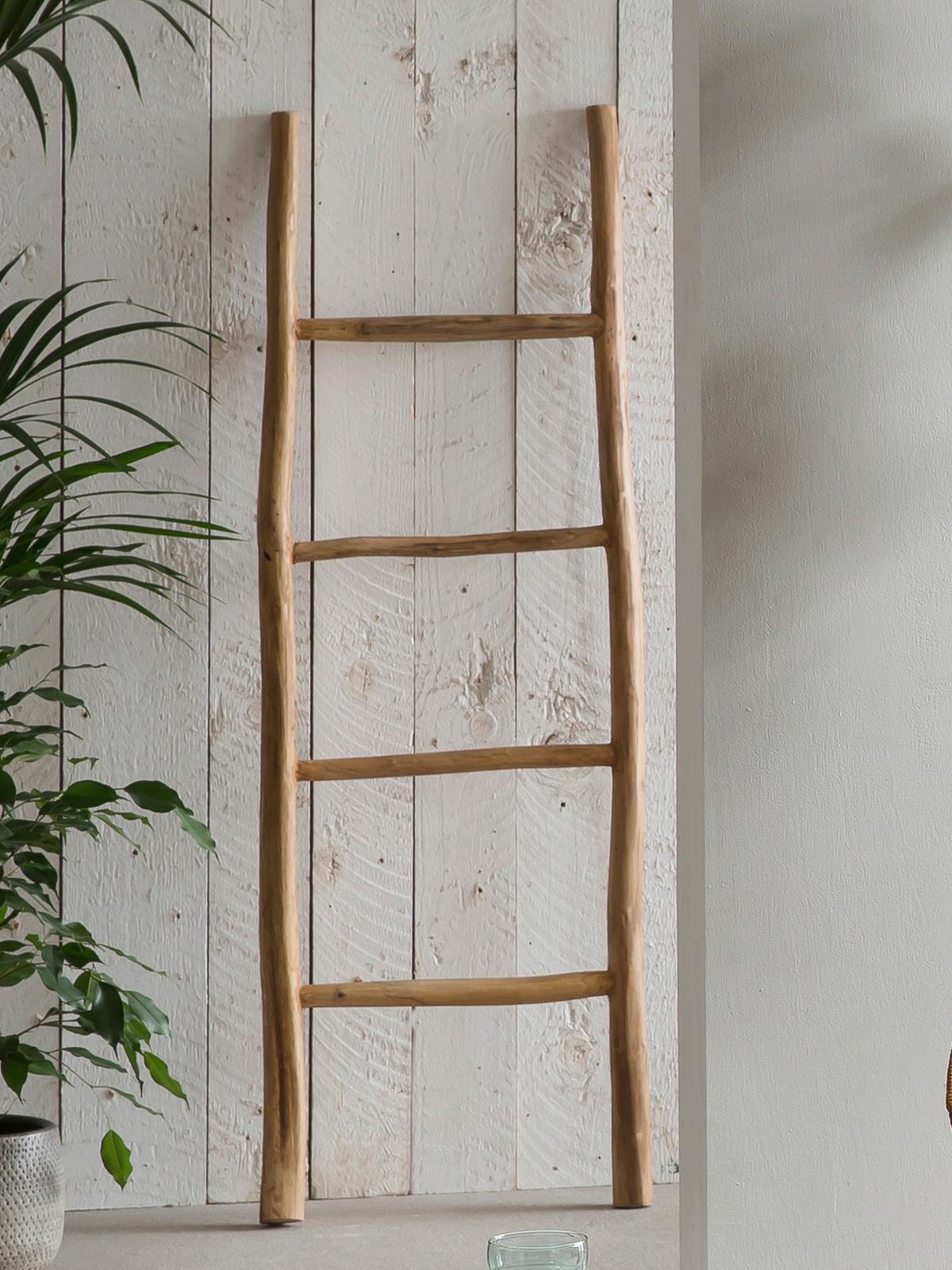 Dekoleiter Teakholz B: 50cm - Naturfarben, Design, Holz (50/150/5cm) - MID.YOU
