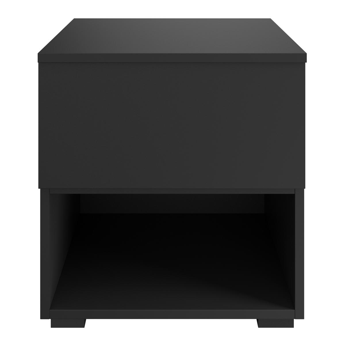 Nachtkästchen Unit In Anthrazitmit 1 Lade - Anthrazit/Anthrazit Hochglanz, MODERN, Holzwerkstoff (45/46/42cm) - Ondega