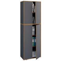 Aktenschrank Anthrazit Inkl. 3 Einlegeböden - Honigeiche/Anthrazit, Design, Holzwerkstoff (60/183cm) - MID.YOU