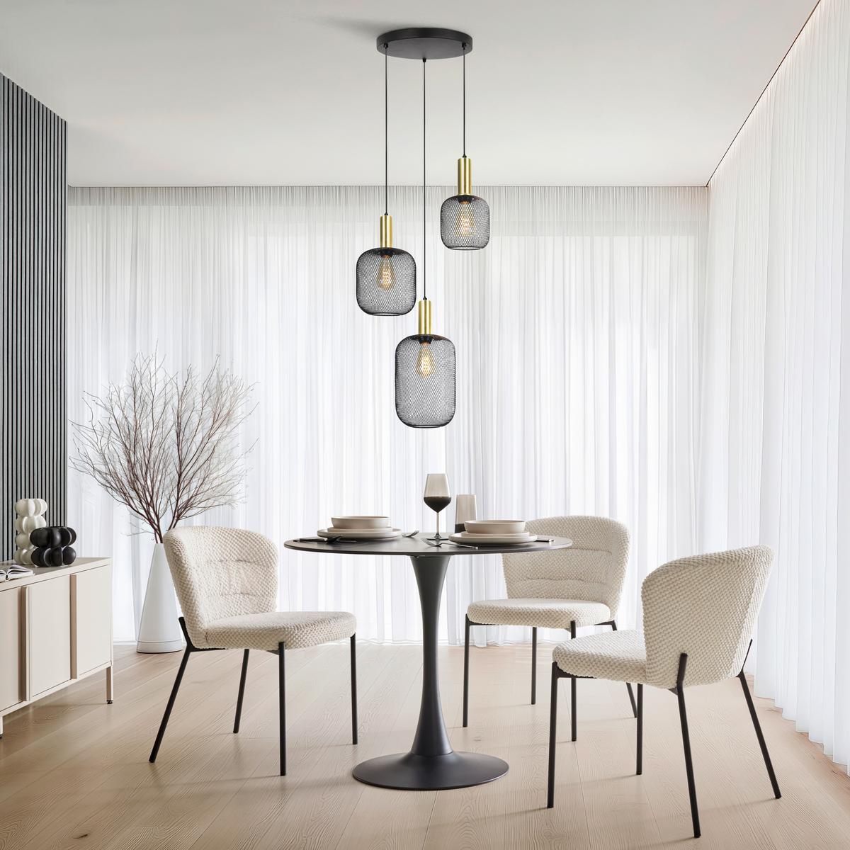 ZÁVESNÉ SVIETIDLO DRATO - čierna/zlatá, Modern, kov (39/34/120cm) - Mömax