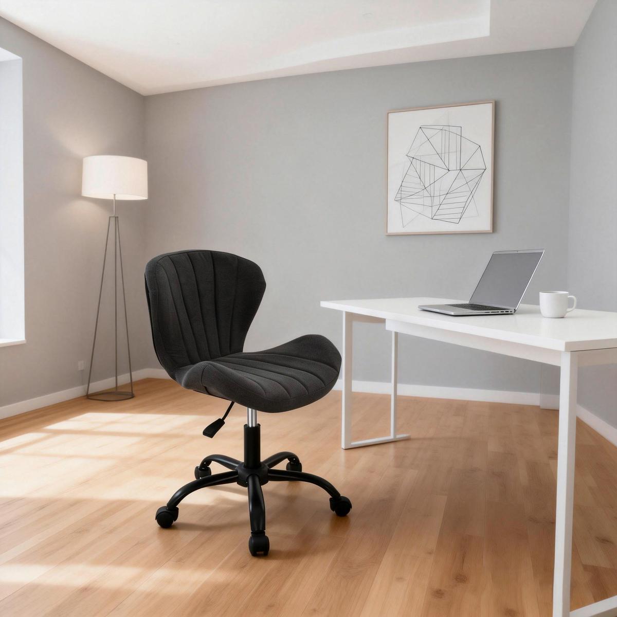 Drehstuhl Klara Grau/Schwarz B: 58 cm - Schwarz/Grau, Trend, Textil/Metall (58/84/56cm)