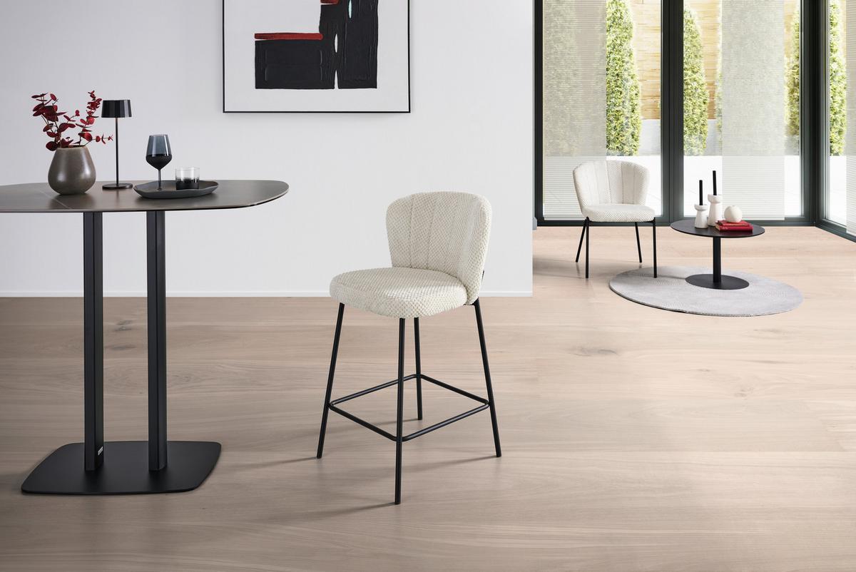 Stuhl Paris - Beige/Schwarz, LIFESTYLE, Holz/Textil (55/79/59cm) - Livetastic
