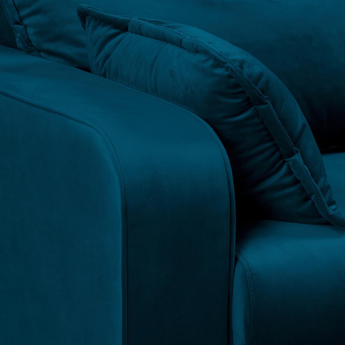 Ecksofa Beata Blau S: 230x150 cm - Wengefarben/Blau, Design, Textil (230/150cm) - Livetastic