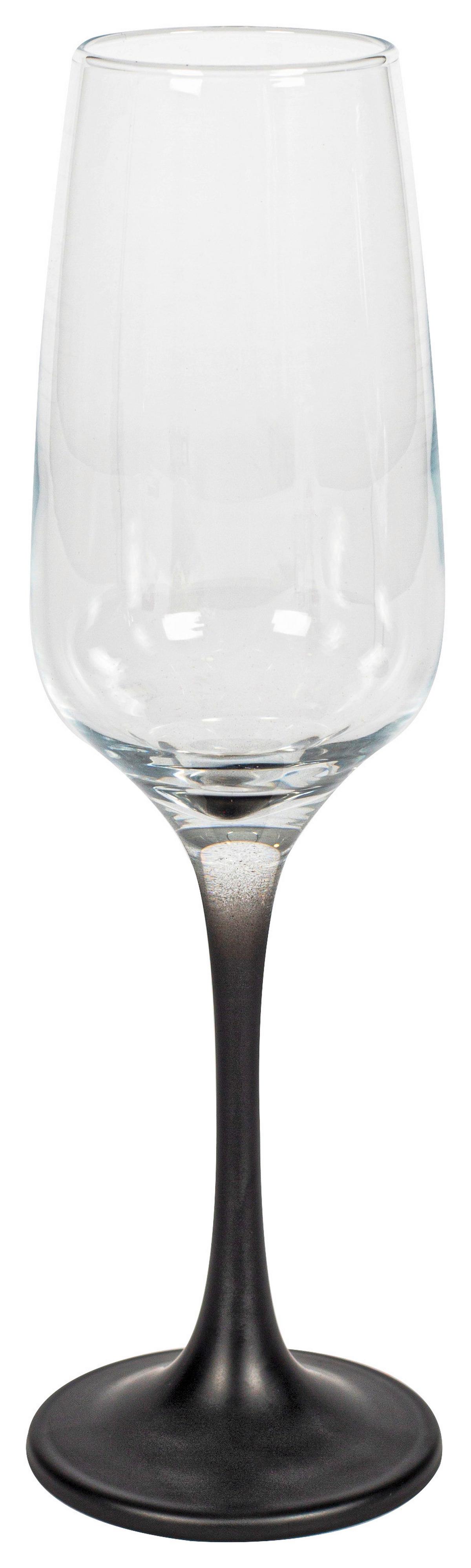 SKLENICE NA SEKT NINI - černá/čiré, Moderní, sklo (4,5/22,6cm) - Premium Living
