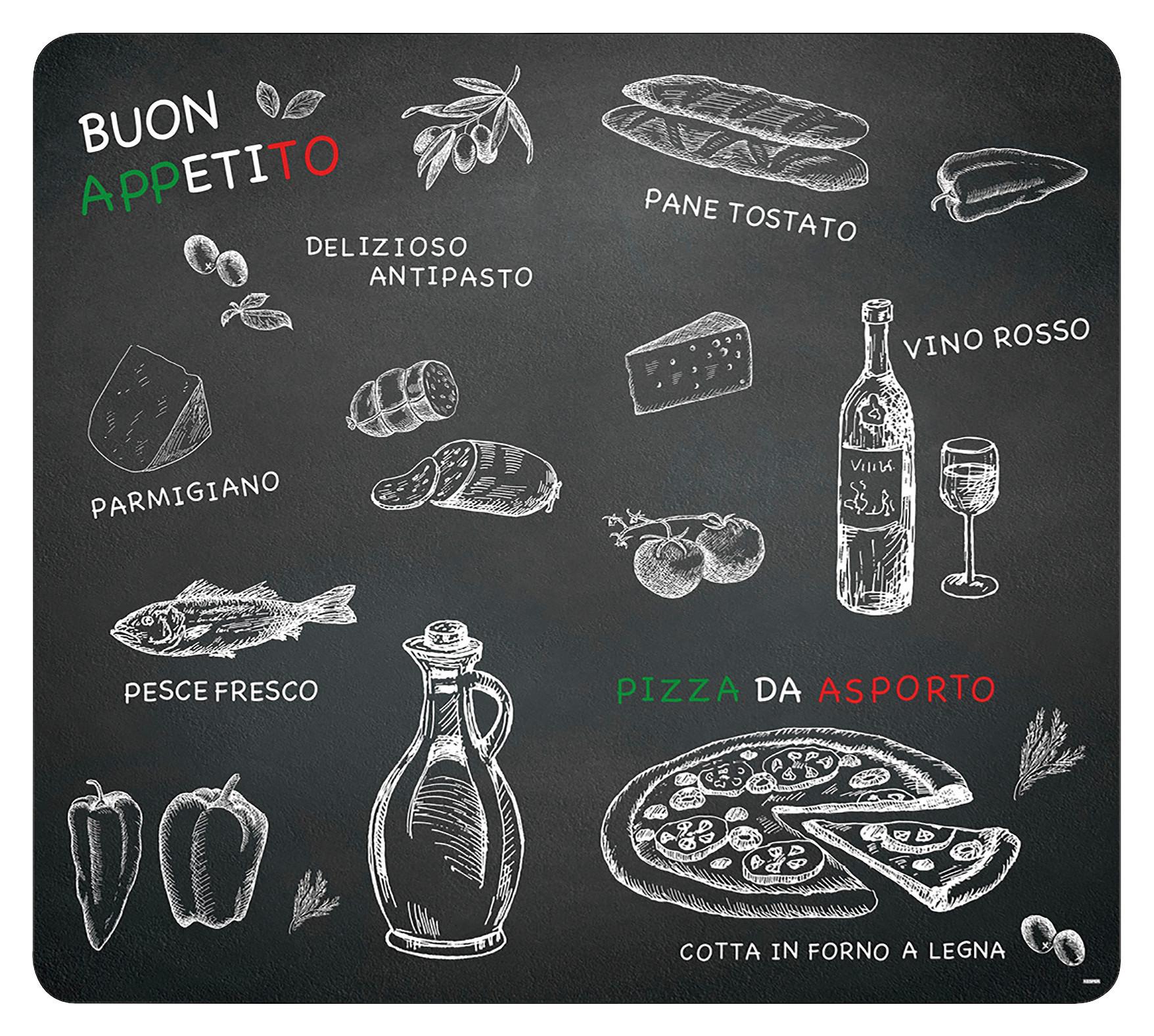 Herdabdeckplatte Ristorante - Multicolor/Schwarz, Basics, Glas (56/50/1,4cm) - Kesper