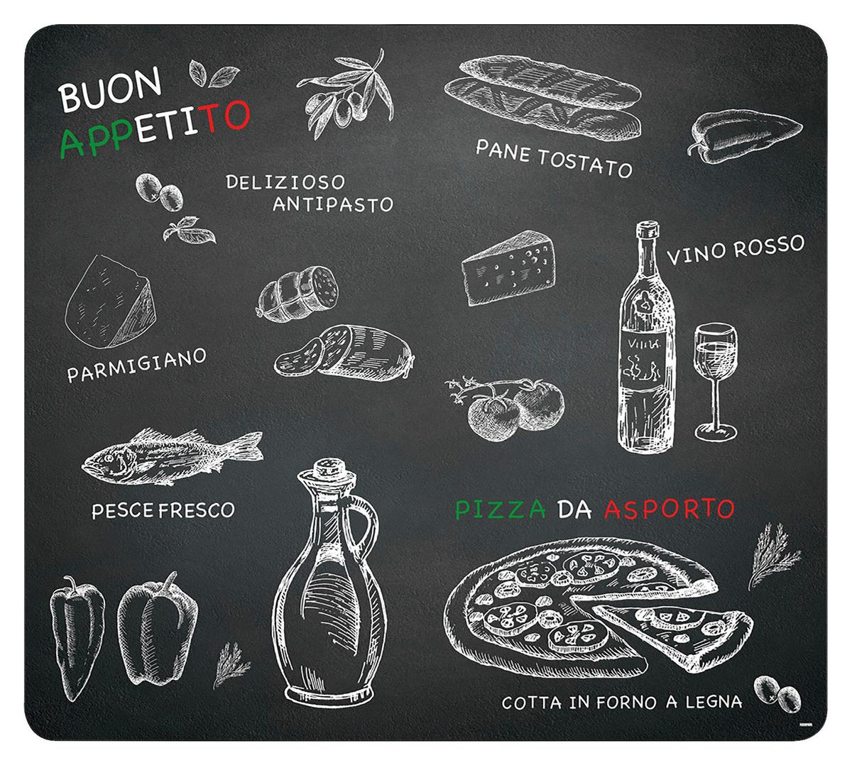 Herdabdeckplatte Ristorante - Multicolor/Schwarz, Basics, Glas (56/50/1,4cm) - Kesper