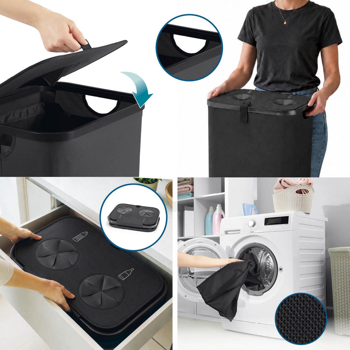 FLASCHENSAMMLER EASYMAXX - Schwarz, Basics, Naturmaterialien/Kunststoff (40/32,5/72cm) - EASYMAXX
