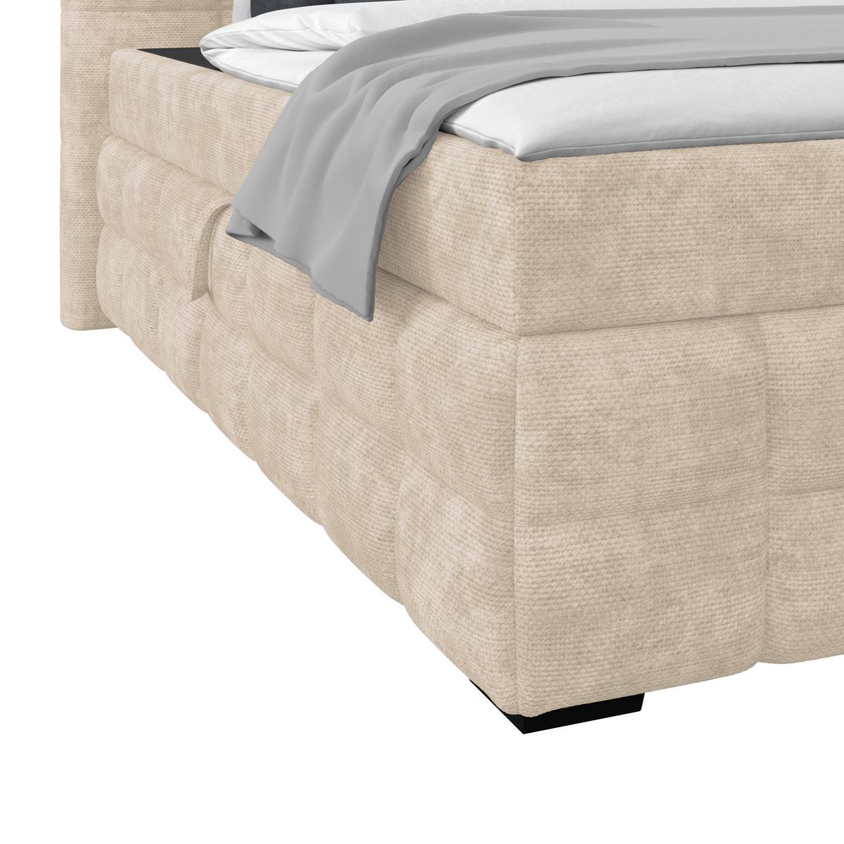 Čalouněná postel VEGA 180x200 cm, bílá - bílá/černá, Trend, dřevo/textil (180/200cm)