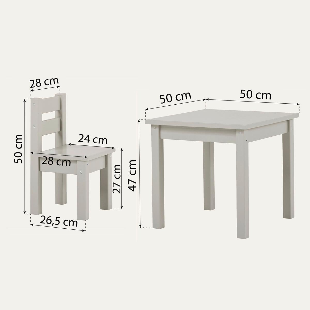 Kindersitzgruppe Bundle Mads Hellgrau - Hellgrau/Grau, MODERN, Holz - MID.YOU