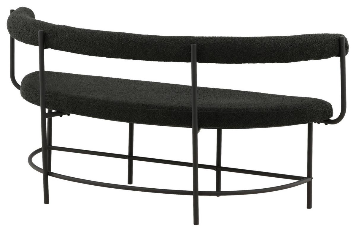 Sitzbank Stallhagen - Schwarz, Design, Textil/Metall (165/75/51cm) - Livetastic