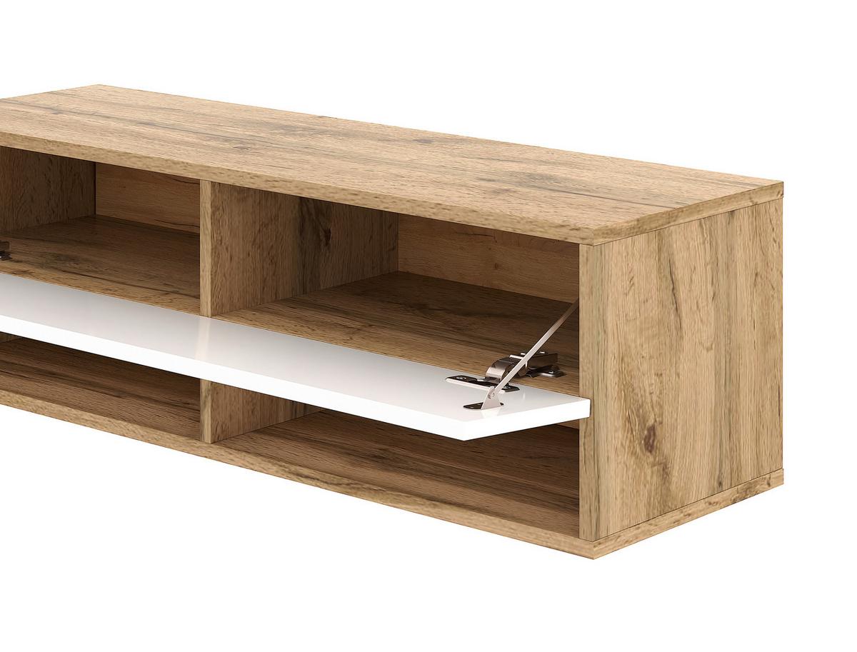 Lowboard Derby 200 - Eiche Wotan/Weiß, Design, Holzwerkstoff (200/31,5/32,5cm) - Livetastic