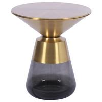 ODKLÁDACÍ STOLEK BAILY -TREND- - šedá/barvy zlata, Romantický / Rustikální, kov/sklo (48/54.5/48cm) - Premium Living