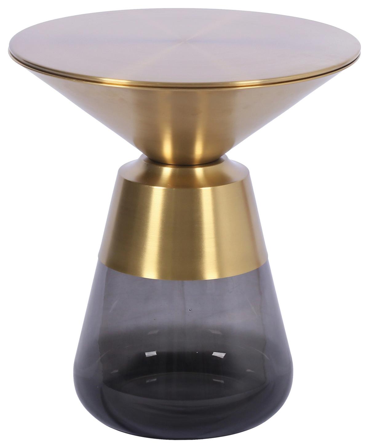 ODKLÁDACÍ STOLEK BAILY -TREND- - šedá/barvy zlata, Romantický / Rustikální, kov/sklo (48/54.5/48cm) - Premium Living