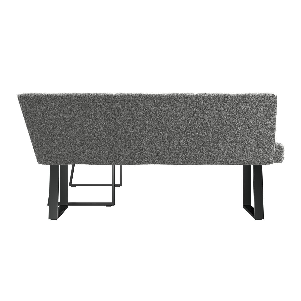 Eckbank Grau Polyester/Eisen Terri ca. 150x190 cm - Schwarz/Grau, MODERN, Textil/Metall (150/190cm) - MID.YOU