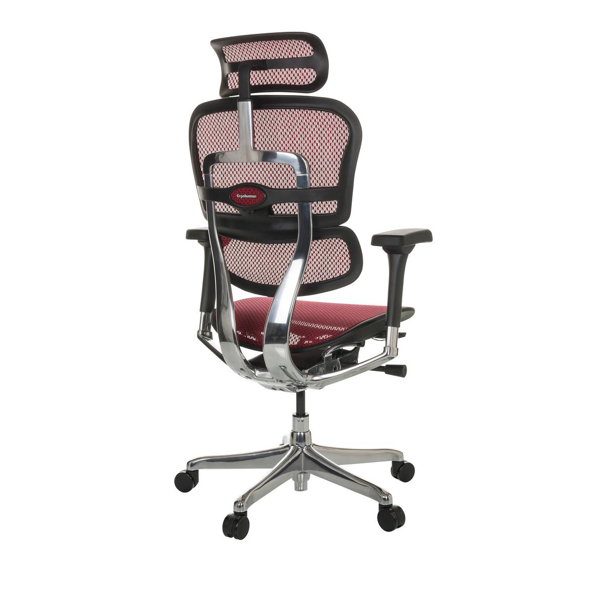 Drehstuhl Ergohuman I - Rot/Silberfarben, Basics, Kunststoff/Textil (69/119-144/65cm) - MID.YOU