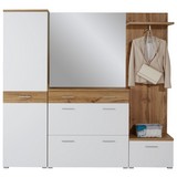 Garderobenkombination Space New 3 - Eichefarben/Weiß, MODERN, Holzwerkstoff (210/199/35cm)