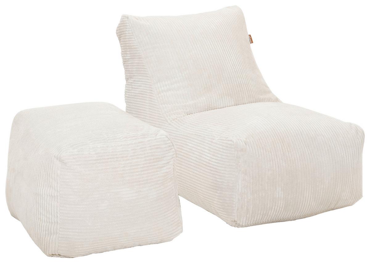 Sitzsack Cubi Cord beige, Indoor, B: 60cm - Beige, Basics, Textil (60/40/50cm)