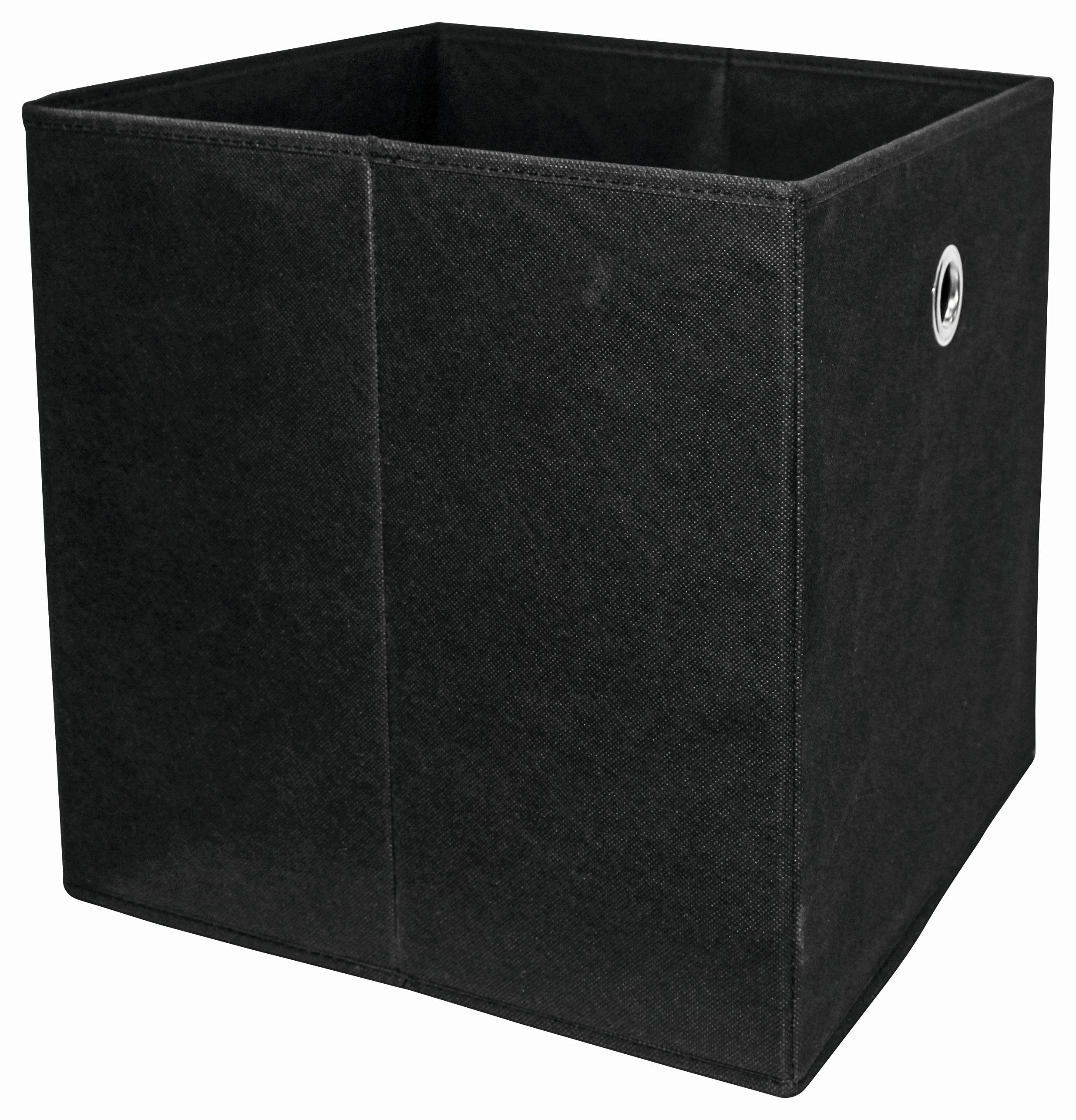 Skladací Box Cubi - čierna, Moderný, kompozitné drevo/textil (32/32/32cm)
