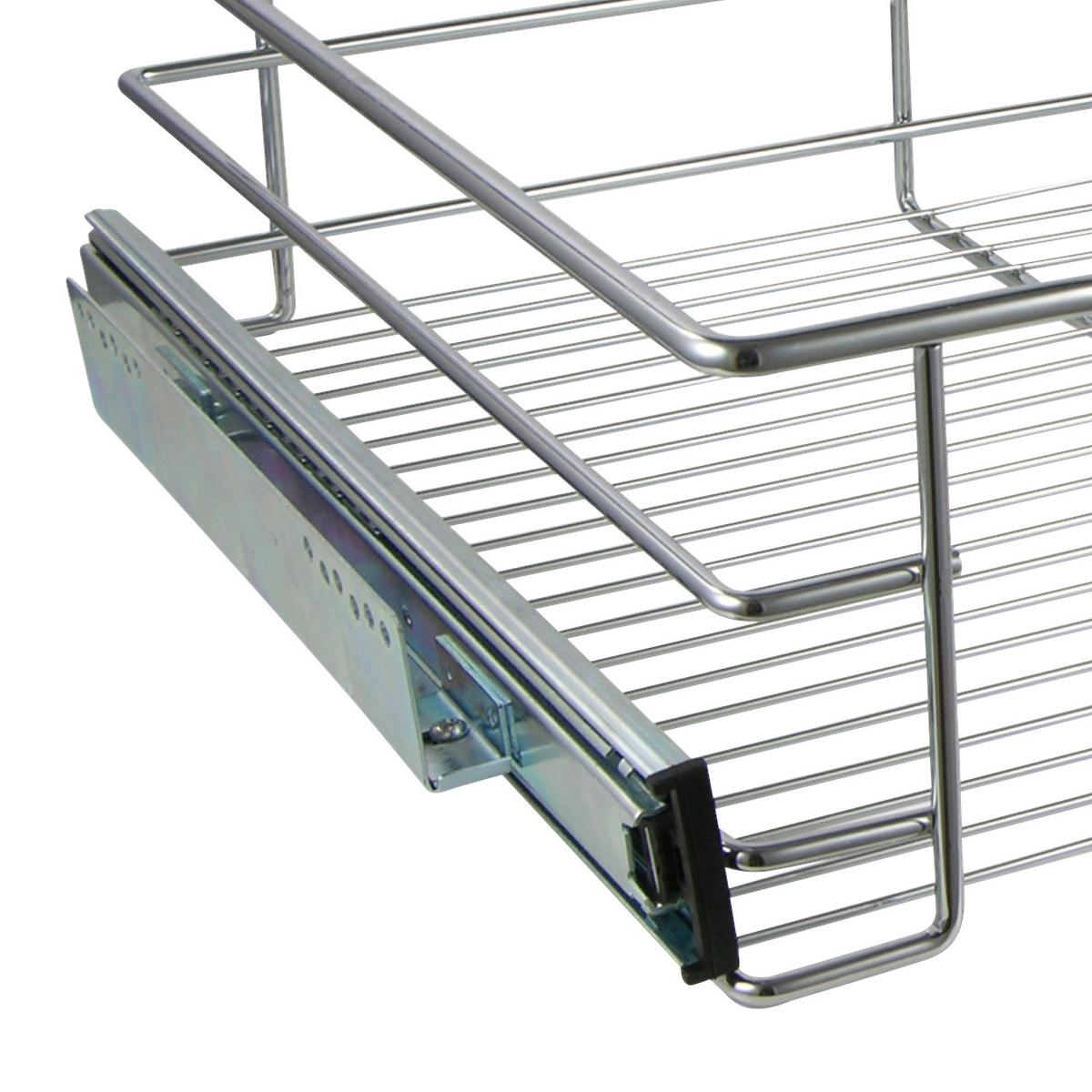 Teleskop Schublade für Küchen- Schränke BxHxT: 49x14x44 cm - Chromfarben, MODERN, Metall (49/14/44cm)