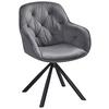 Armlehnstuhl Silvi Samt Grau 360° drehbar - Schwarz/Grau, KONVENTIONELL, Textil/Metall (62/85/62cm)