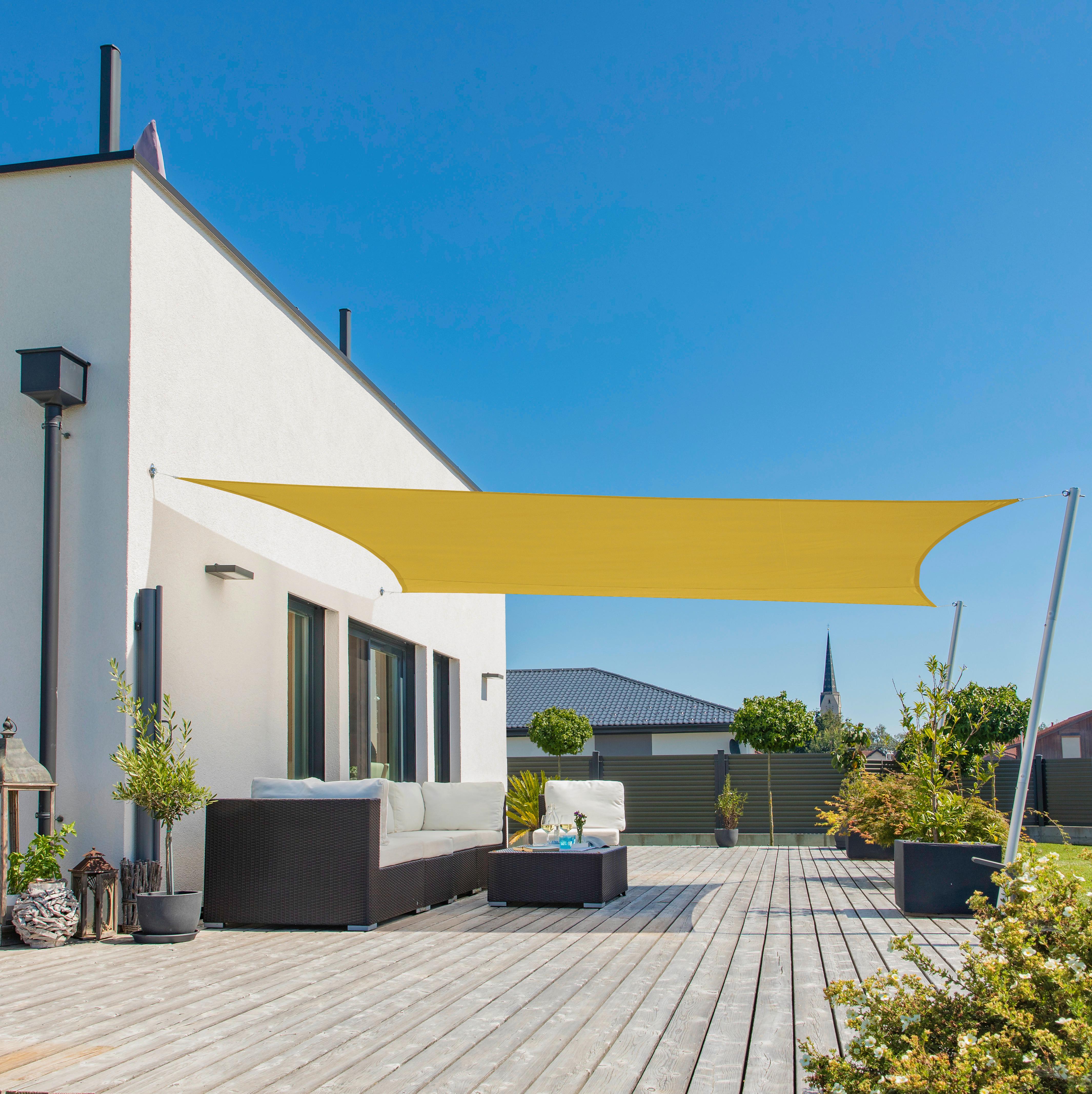 Sonnensegel Rechteck 3x4 M - Gelb, Basics (300/400cm)