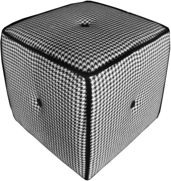 Taburet Mon - čierna/biela, Moderný, textil (38/38/38cm)