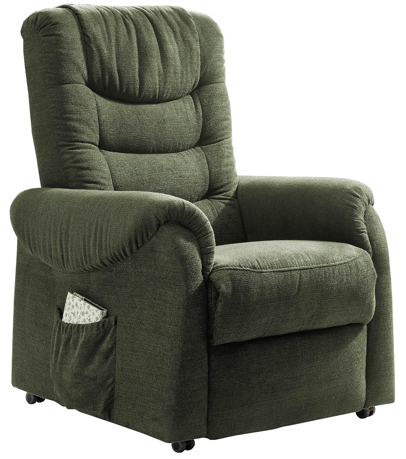 Fensehsesssel Nino Dunkelgrün B: 76 cm - Dunkelgrün/Schwarz, Design, Holz/Textil (76/106/94cm) - Livetastic