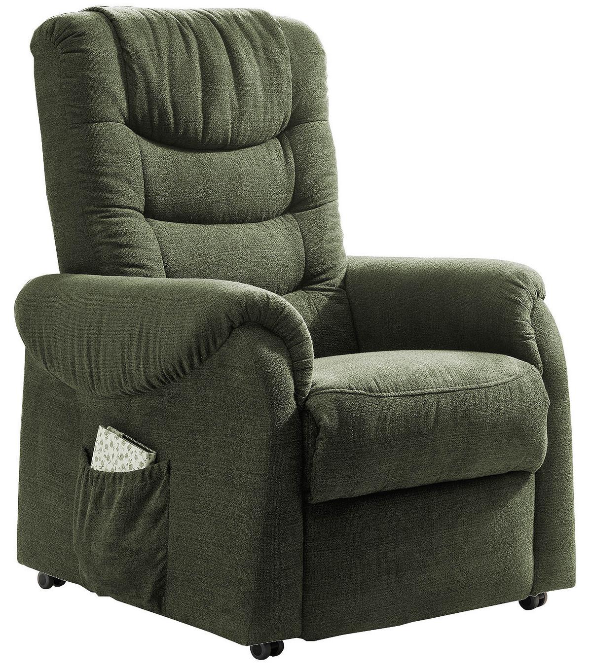 Fensehsesssel Nino Dunkelgrün B: 76 cm - Dunkelgrün/Schwarz, Design, Holz/Textil (76/106/94cm) - Livetastic