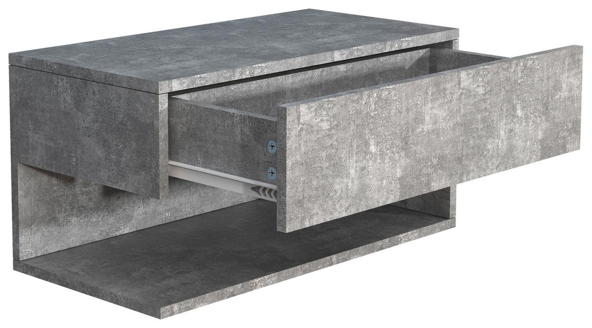 Nachtkästchen Usal Xl B: 60 Cm Grau - Grau, MODERN, Holzwerkstoff (60/30/32cm) - MID.YOU