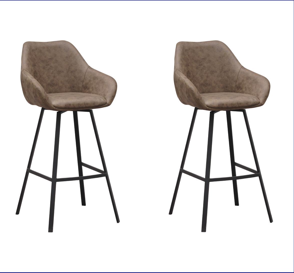 Barhocker-Set Casper Grün B: 55 cm - Schwarz/Grün, MODERN, Textil/Metall (55/109/57cm) - MID.YOU