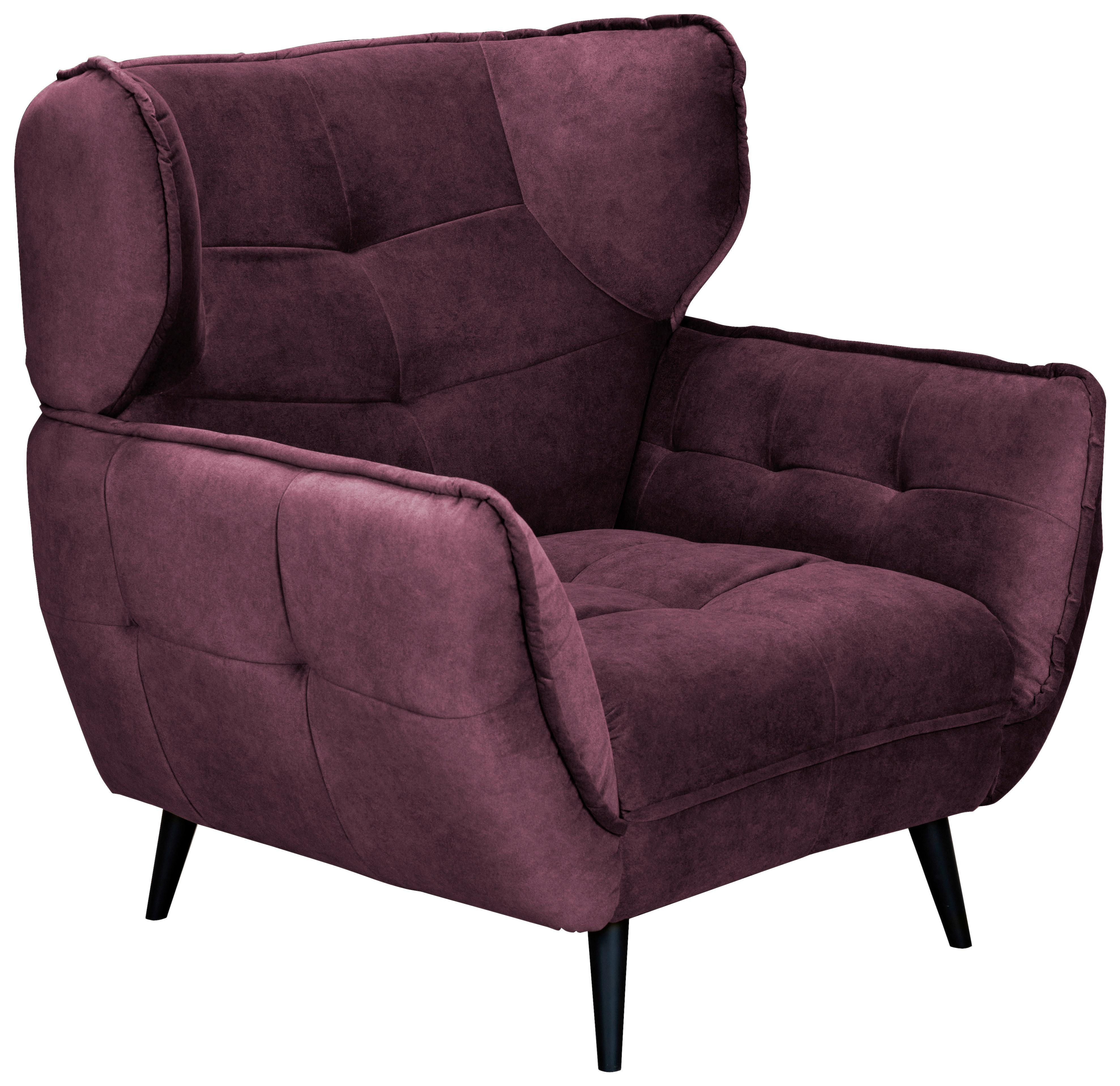 Široké kreslo ARIANA, vínovočervená - vínovočervená, Modern, textil (103/105/98cm)