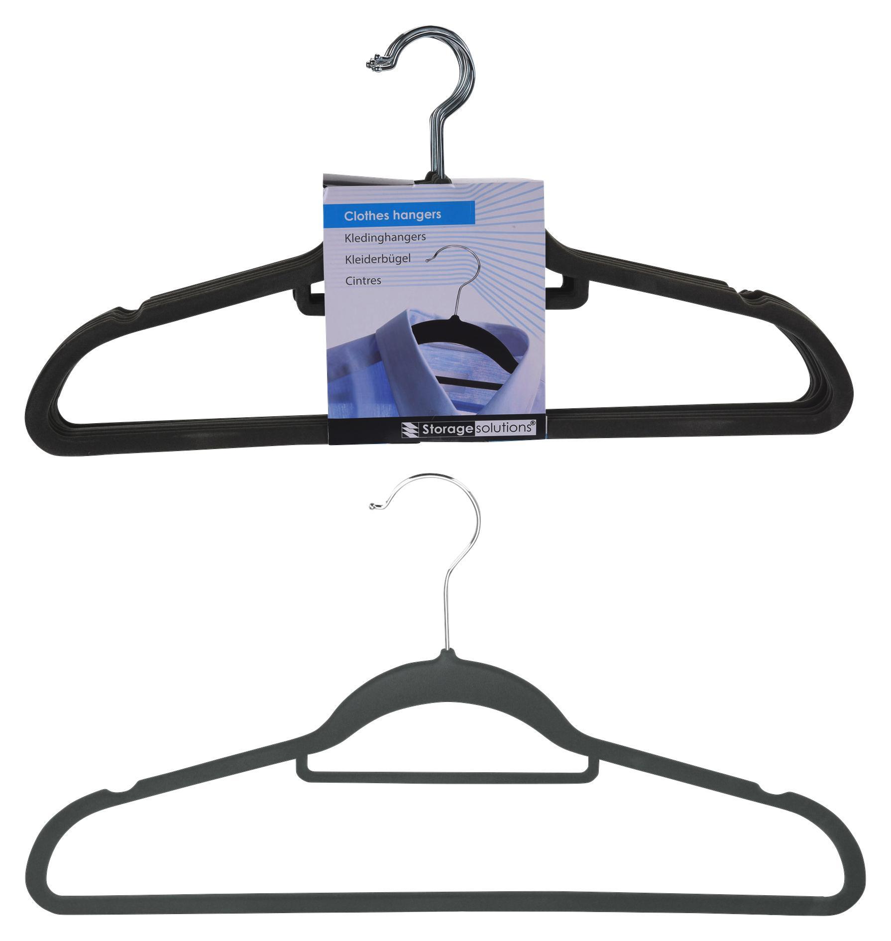 Vállfa Ajax - Szürke/Fekete, Basics, Műanyag (45,5/23,5/6cm)