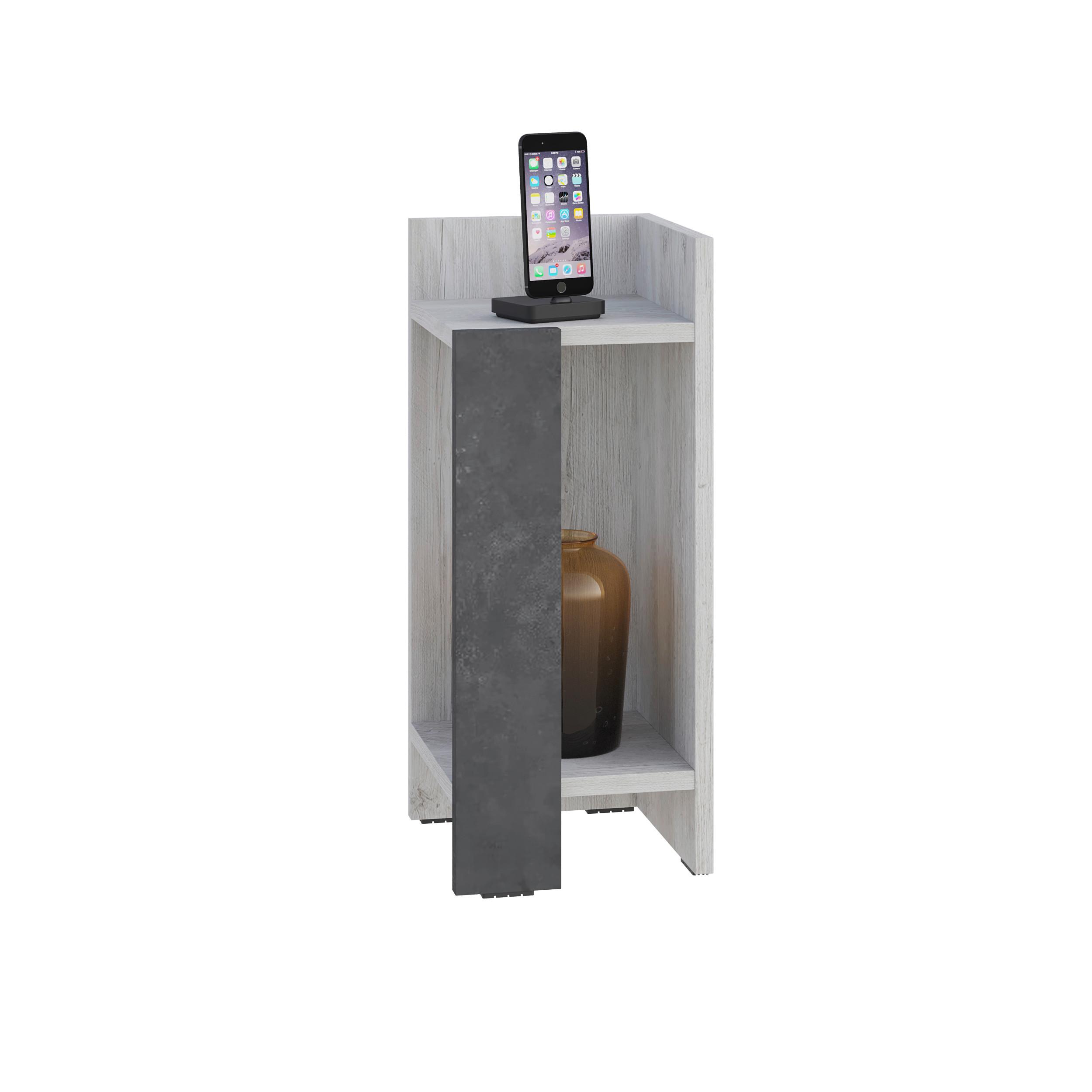 Nachttisch Elos, Grau Grauweiß B: 27 Cm - Grauweiß/Grau, Design, Holzwerkstoff (27/60/25cm) - Livetastic