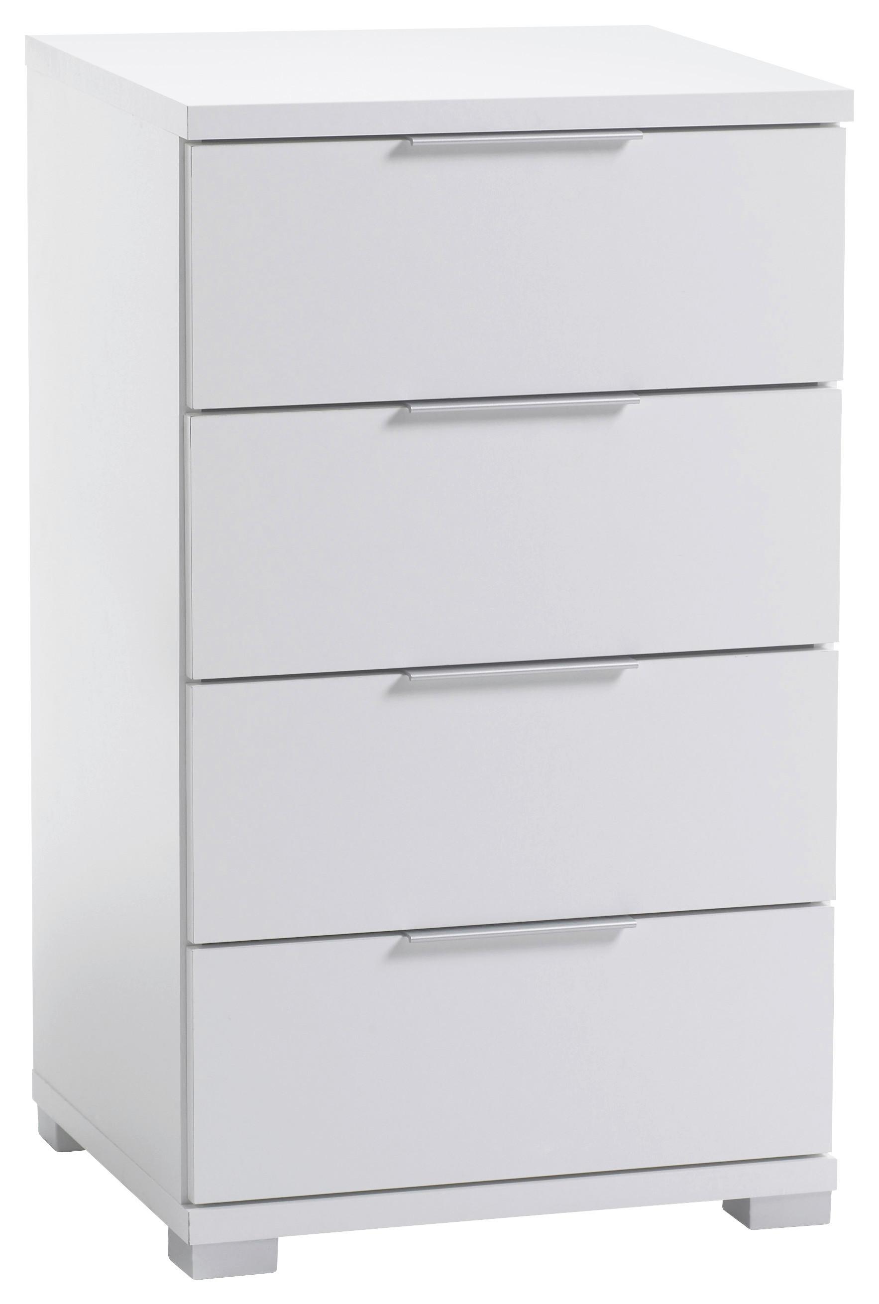 Nachtkästchen Weiß H: 79 cm - Silberfarben/Weiß, Basics (46/79/42cm) - P & B