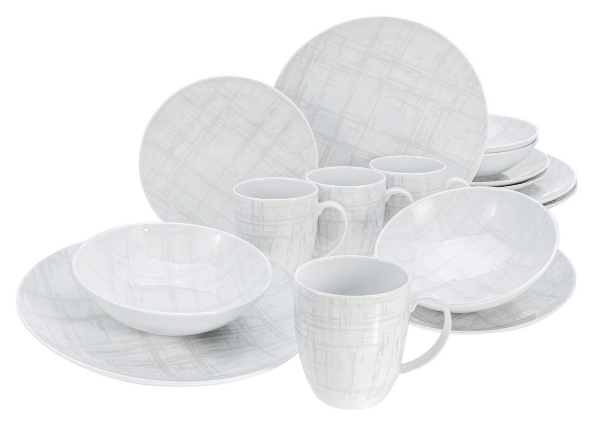 Kombiservice Home Porzellan 4 Personen Geschirr Set - Multicolor/Weiß, Basics, Keramik - Creatable