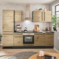 Küchenblock Jazz 8 Anthrazit/Eiche mit E-Geräten - Anthrazit/Eiche Artisan, LIFESTYLE, Holzwerkstoff (280cm) - MID.YOU