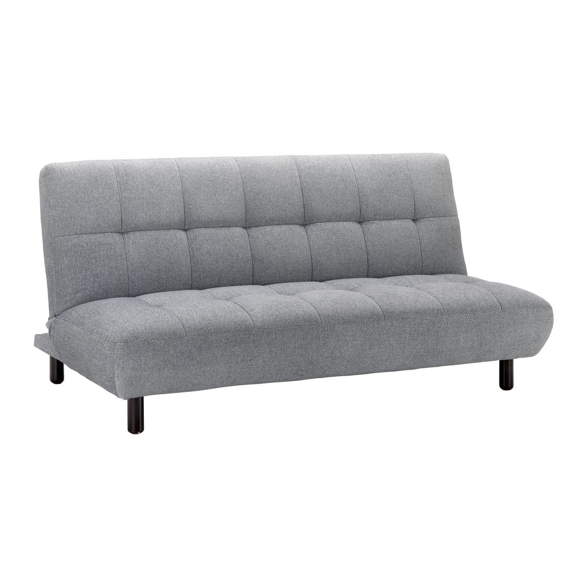 Rozkladacia pohovka Camilla svetlosivá - svetlosivá/tmavohnedá, Modern, drevo/textil (186/90/106cm) - Bessagi Home